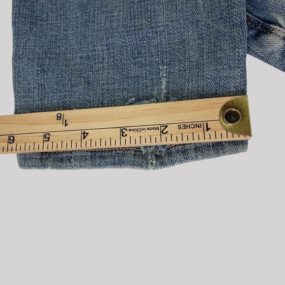 Cosmic Blue Love Distressed Light Wash Woman Skinny Jeans 28 - Picture 7 of 8